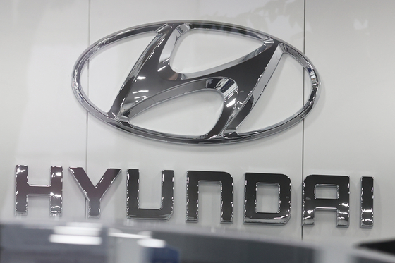 Hyundai Motor logo at a car dealership in Seoul [YONHAP]