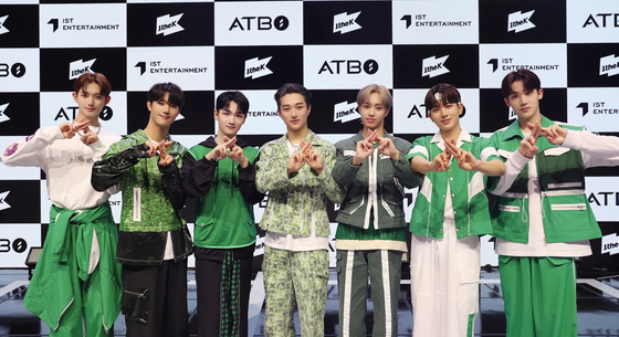 Boy band ATBO poses during a showcase event on Wednesday to promote its debut. [IST ENTERTAINMENT]