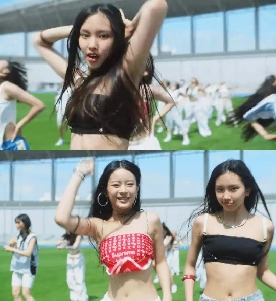 Scenes from girl group NewJeans music video [YOUTUBE]