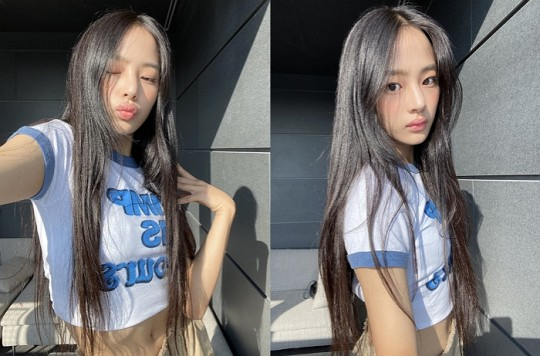 Selfie uploaded by Min-ji of girl group NewJeans [INSTAGRAM]