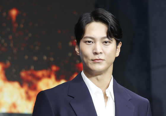  Actor Joo Won at a press conference for the upcoming Netflix action movie "Carter" at JW Marriott Dongdaemun Square Seoul in Jongno District, central Seoul, on Tuesday. [NEWS1] 