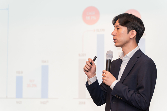 Socar CEO Jake Park talks about the company's goals during a press conference on Aug. 3 at the Conrad Seoul in southern Seoul. [SOCAR] 