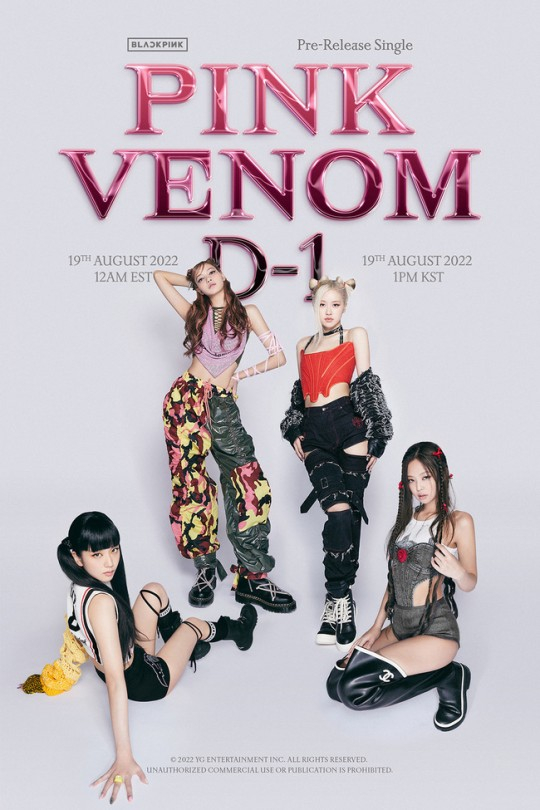 Blackpink's poster for upcoming single ″Pink Venom″ [YG ENTERTAINMENT]