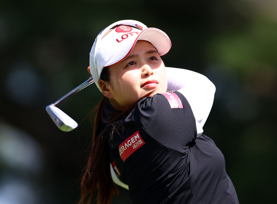 Choi Hye-jin hits her tee shot on the 13th hole during the final round of the CP Women's Open at Ottawa Hunt and Golf Club on Sunday in Ottawa, Ontario, Canada.  [AFP/YONHAP]
