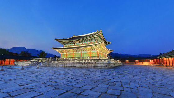 Gyeongbok Palace in central Seoul at night [YONHAP]