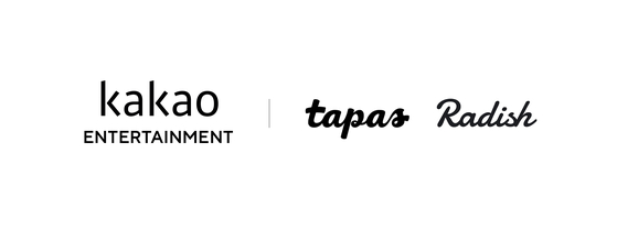 The logos of Kakao Entertainment, Tapas Media and Radish [KAKAO ENTERTAINMENT]