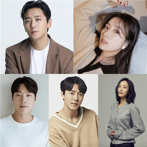 From left, clockwise; Actors Ju Ji-hoon, Han Hyo-joo, Park Ji-yeon, Lee Mu-saeng and Lee Hee-joon are cast for new drama series "Dominant Species" (translated). [H& ENTERTAINMENT, BH ENTERTAINMENT, ALIEN COMPANY, HEERANG COMPANY]