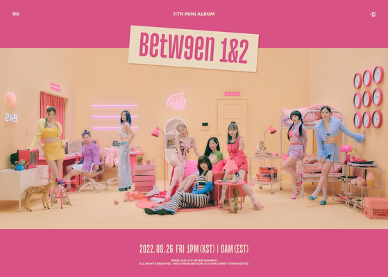 Promotional image for girl group Twice's latest EP ″Between 1&2" [JYP ENTERTAINMENT]