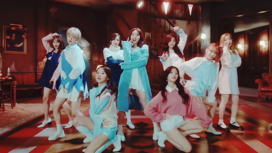 A scene from girl group Twice's music video for "TT" (2016) directed by Naive Production. [SCREEN CAPTURE]