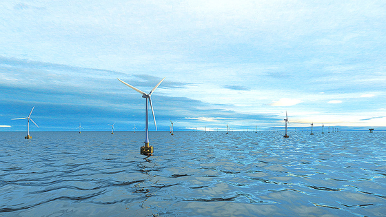 A rendering of a floating offshore wind farm being promoted by Ulsan City [ULSAN METROPOLITAN CITY]