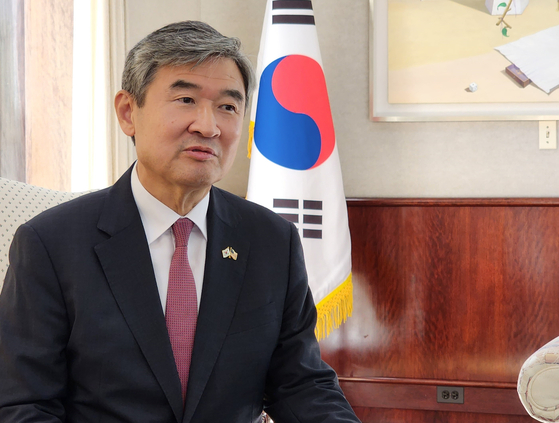 Ambassador Cho Tae-yong during an interview at the Korean embassy in Washington D.C. on September 15. [YONHAP]