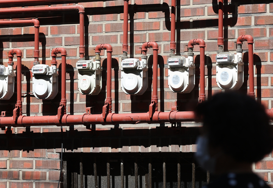 A gas meter. Utility prices are being raised from Oct. 1. [YONHAP]