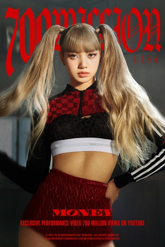 The exclusive performance video of "Money" by Lisa, a member of K-pop girl group Blackpink, surpassed 700 million views on YouTube. [YG ENTERTAINMENT]