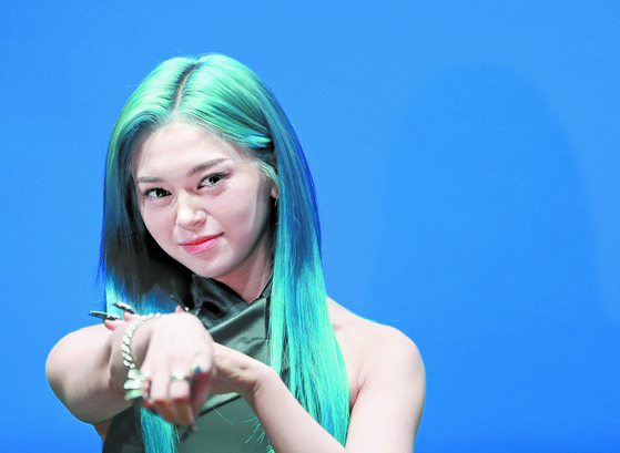 Singer AleXa during a press conference in May at Blue Square in Yongsan District, central Seoul [NEWS1]