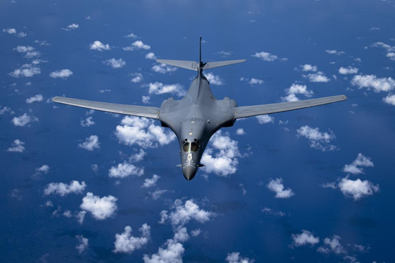 Four U.S. B-1B stealth bombers, such as the one shown in this June 12 photograph from the U.S. Air Force, have been deployed to Anderson Air Base in the U.S. territory of Guam amid escalating tensions on the Korean Peninsula. [UNITED STATES AIR FORCE]