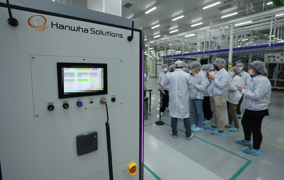 Hanwha Solutions' solar panel factory in Jincheon, North Chungcheong [YONHAP]