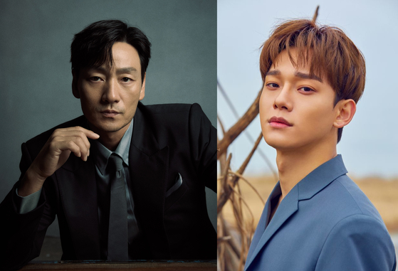 Actor Park Hae-soo, left, and Chen of Exo [NETFLIX, SM ENTERTAINMENT]