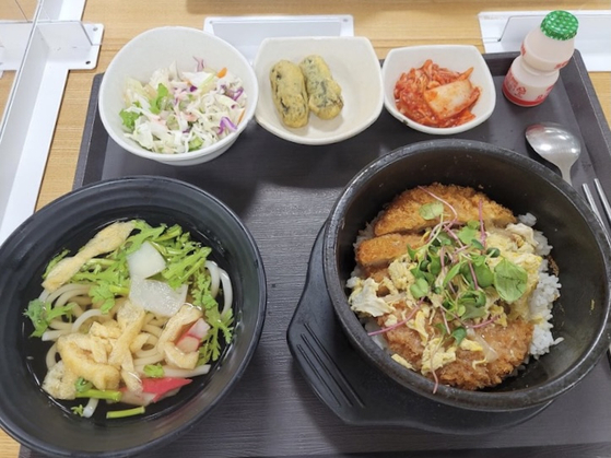 A campus cafeteria meal provided at Seoul National University’s College of Arts. [LEE SEO-JIN]