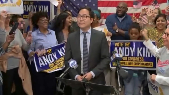 Congressman Andy Kim representing New Jersey's 3rd congressional district and his supporters are shown in "Chosen" [CONNECT PICTURES]
