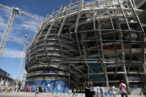 A general view outside the Santiago Bernabeu stadium on Sept. 3 in Madrid, Spain. [REUTERS/YONHAP]