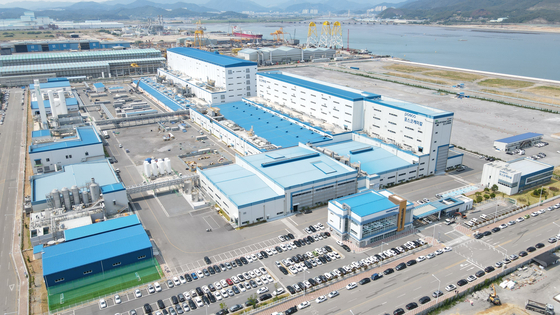 A bird's-eye view of Posco Chemical's cathode plant in Gwangyang, South Jeolla. [POSCO CHEMICAL]