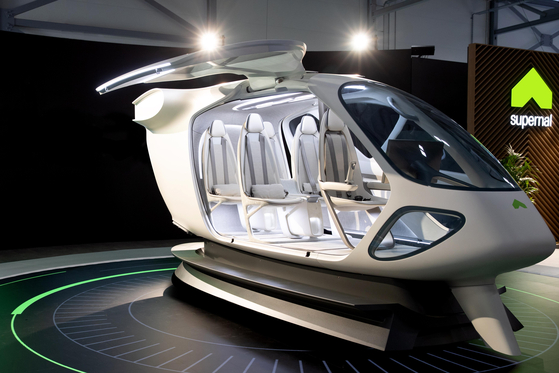 An electric aircraft concept model made by Supernal that is expected to be introduced in 2028. [HYUNDAI MOTOR]