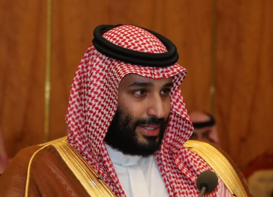 Saudi Arabian Crown Prince Mohammed bin Salman Al Saud at the presidential office during his visit to Seoul in 2019. [JOINT PRESS CORPS]