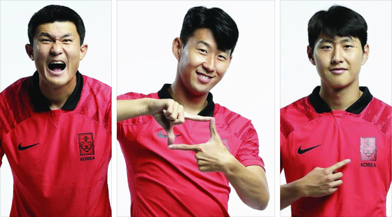 From left: Kim Min-jae, Son Heung-min and Lee Kang-in
