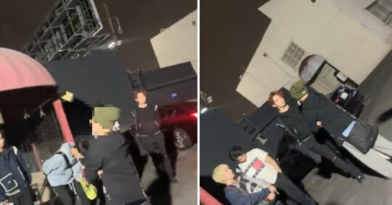 A video said to be taken by a fan in Los Angeles last month, allegedly of Omega X being assaulted by the agency chief’s wife, went viral. [SCREEN CAPTURE]