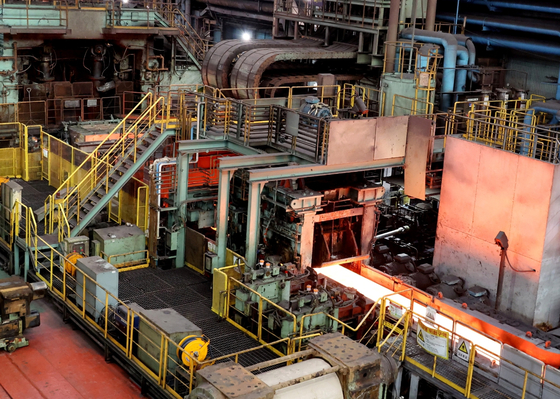 Steel products being made at a hot rolling facility at Posco's Pohang steel plant on Nov. 23. [POSCO] 