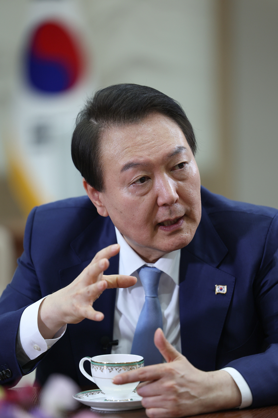 In an interview with Reuters at his office in Yongsan District, central Seoul on Monday, President Yoon Suk-yeol warned of an unprecedented response if North Korea carries out a seventh nuclear test. [PRESIDENTIAL OFFICE]