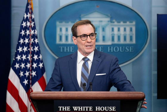 National Security Council Coordinator for Strategic Communications John Kirby speaks during the daily briefing in the James S Brady Press Briefing Room of the White House in Washington, DC, on November 28, 2022. [AFP]