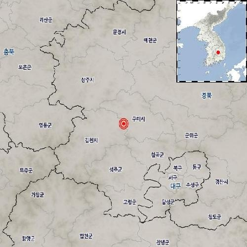The location of the magnitutde 3.2 earthquake that took place Thursday afternoon, provided by the Korea Meteorological Administration. [KOREA METEOROLOGICAL ADMINISTRATION]