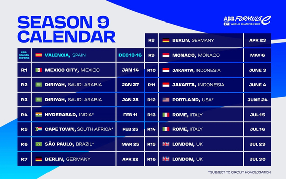 The calendar for the 2023 FIA ABB Formula E World Championship season  [FORMULA E]