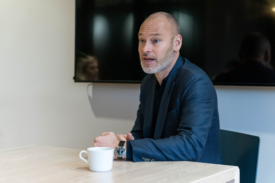 Bjorn Annwall, chief commercial officer at Volvo Cars, talks during an interview with the Korea JoongAng Daily on Dec. 5 at the company's headquarters in Gothenburg, Sweden. [VOLVO CARS]
