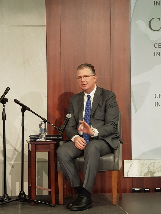 Daniel Kritenbrink, the U.S. assistant secretary of state for East Asian and Pacific affairs, speaks during an event at the Korea Foundation in Washington on June 7. [PARK HYUN-YOUNG]