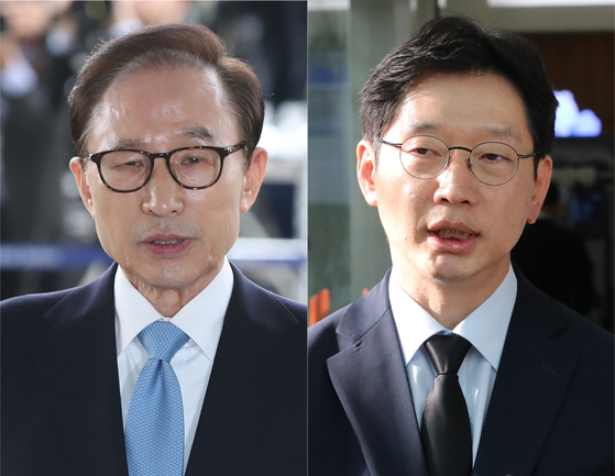 Lee Myung-bak, left, and Kim Kyoung-soo up for pardon. [YONHAP] 