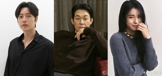 From left, actors Park Hae-jin, Park Sung-woong and Lim Ji-yeon [YONHAP]