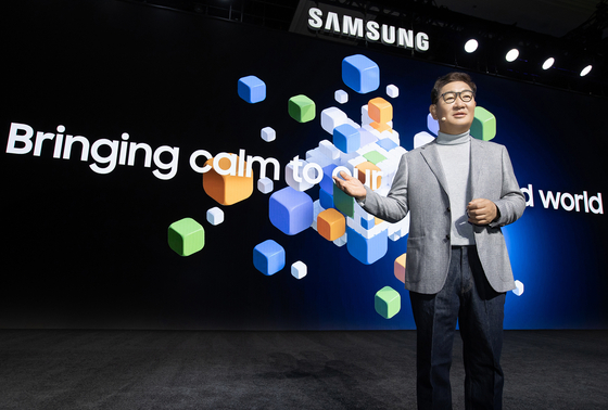 Han Jong-hee, Samsung Electronics CEO, speaks during a press conference held in Las Vegas, Wednesday. [SAMSUNG ELECTRONICS]