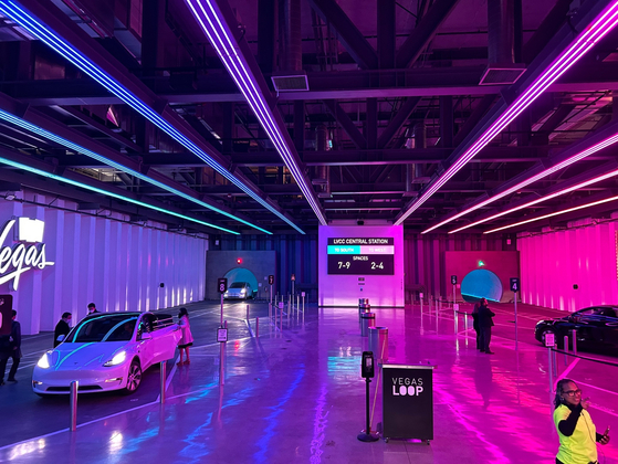 Tesla rides within the longer Vegas Loop make for colourful transportation