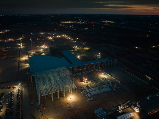 Night view of the BlueOval SK Battery Park Kentucky. [SK ON]