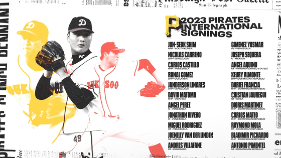 Shim Jun-seok is featured in an image posted on the Young Bucs Twitter account, an official Pittsburgh Pirates account that follows the club's future players.  [SCREEN CAPTURE]