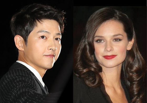 Actor Song Joong-ki, left, and his wife Katy Louise Saunders [NEWS1, IMDB]