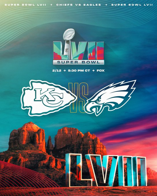 The 2023 Super Bowl poster uploaded on the Kansas City Chiefs's official Twitter account on Jan. 30. [SCREEN CAPTURE]