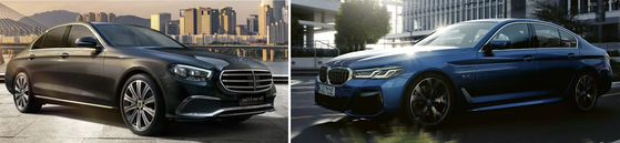 Mercedes-Benz E-Class and the BMW 5 Series, the two bestselling models in Korea's imported car market in 2022 [MERCEDES-BENZ/BMW]
