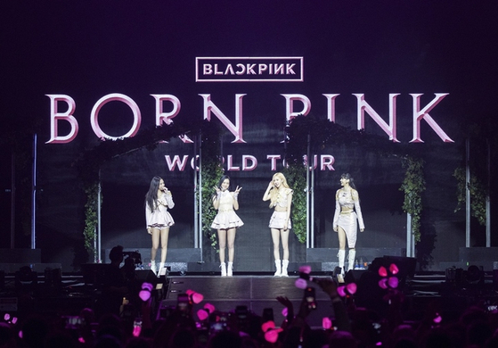 Girl group Blackpink during its concert in the U.S. last October[YG ENTERTAINMENT] 