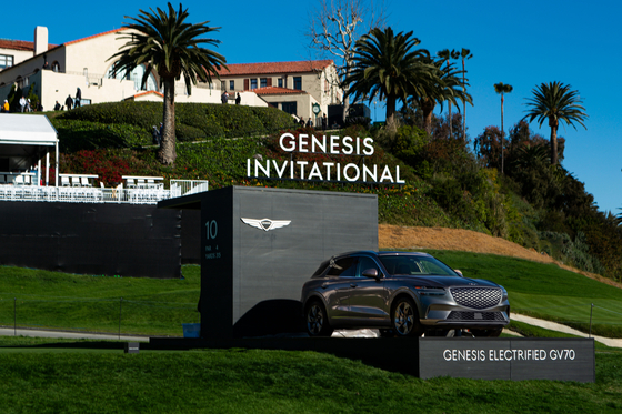 An electric GV70 is displayed at Riviera Country Club for the 2023 Genesis Invitational [HYUNDAI MOTOR] 