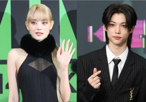 From left, Minnie from girl group (G)I-DLE and Felix form boy band Stray Kids [NEWS1]
