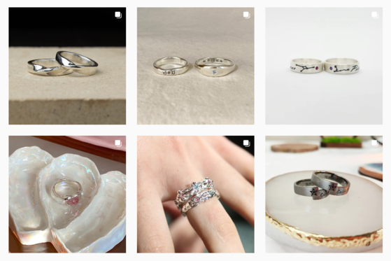 When searching with the hashtag #RingWorkshop (translated) on Instagram, there are a variety of affordable and unique one-day classes available for couples to create their own matching rings. [SCREEN CAPTURE]