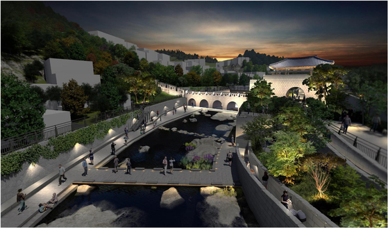An illustrated design of a waterside park near Hongje Stream in Jongno District of central Seoul. [SEOUL METROPOLITAN GOVERNMENT]